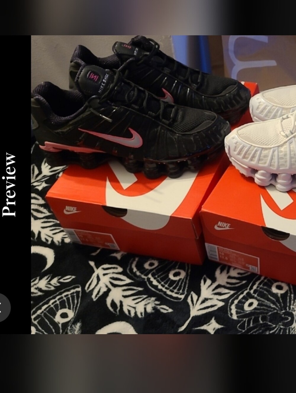 Nike Mens Black & Pink Running Shoes, also Bright White, Size 10, Great Conditin
